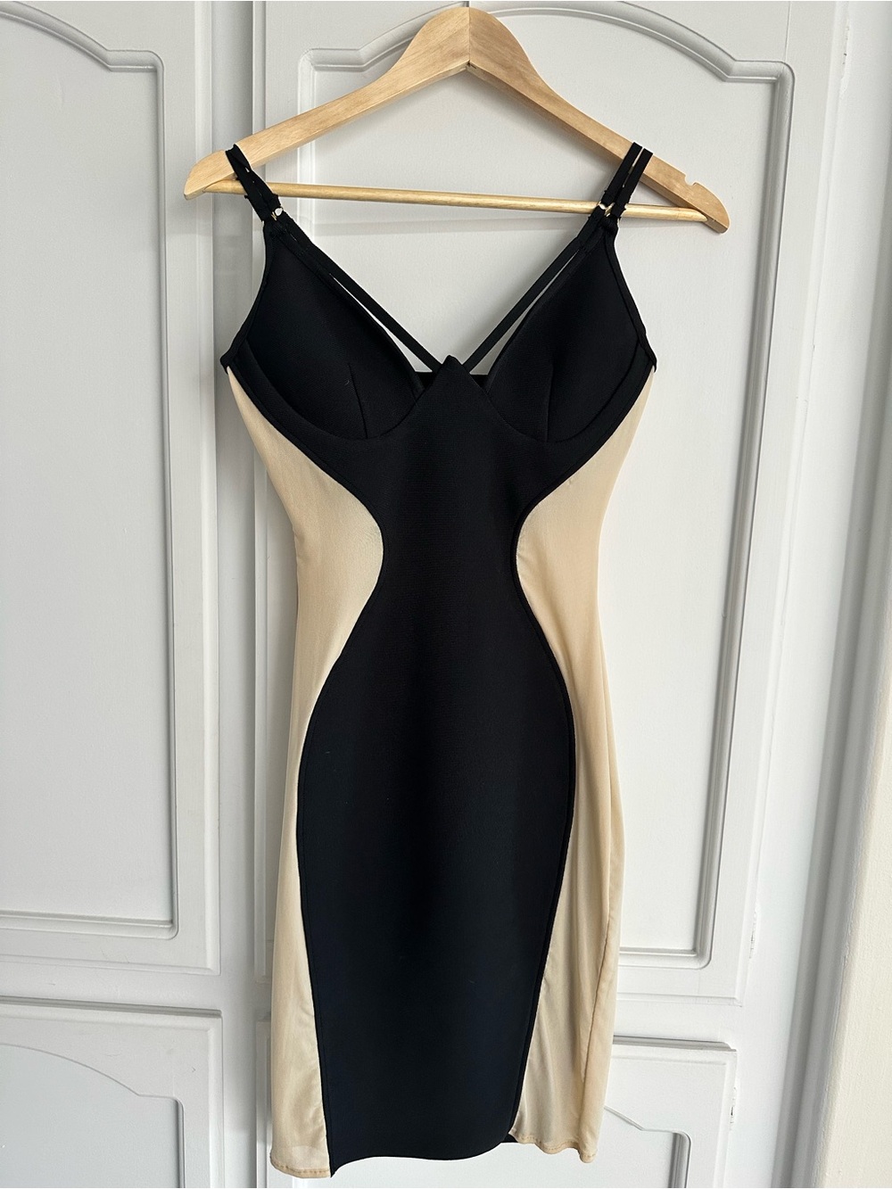 Black and Cream Bodycon Dress
